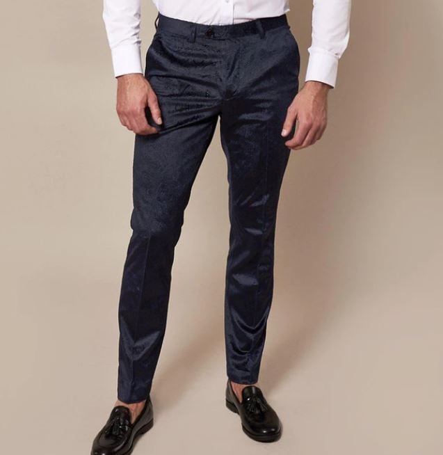 Marc Darcy -SCOTT- Tweed Blue Trousers - Tom Dick & Harry Menswear